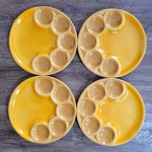 Vintage Beauceware Yellow Fondue Plates Set Of 4